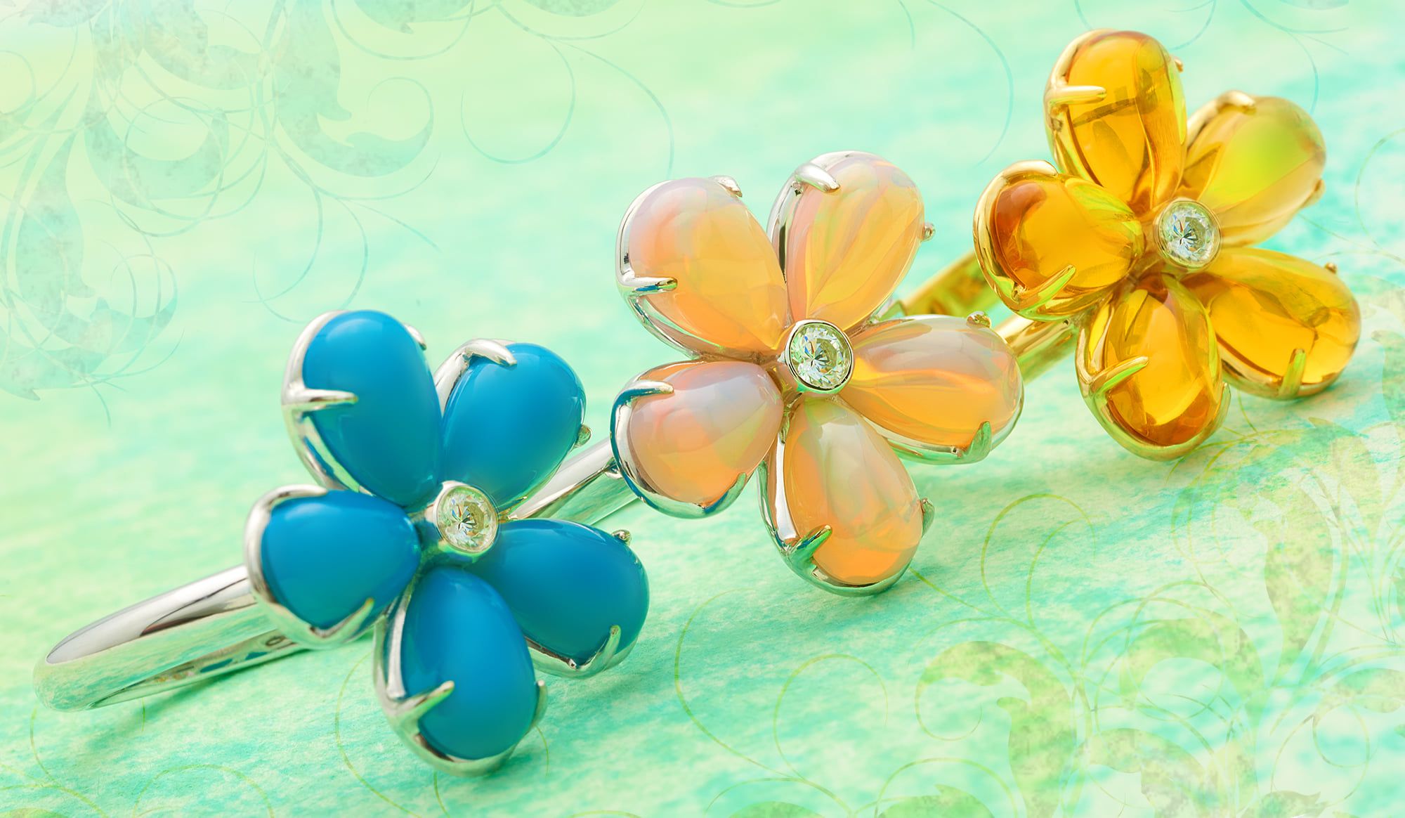 Treat yourself to an everyday bouquet with these exquisite blooming flower rings.